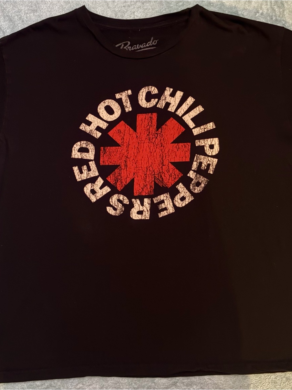 Bravado Red Hot Chili Peppers Red Logo Graphic Band Tee Black XL